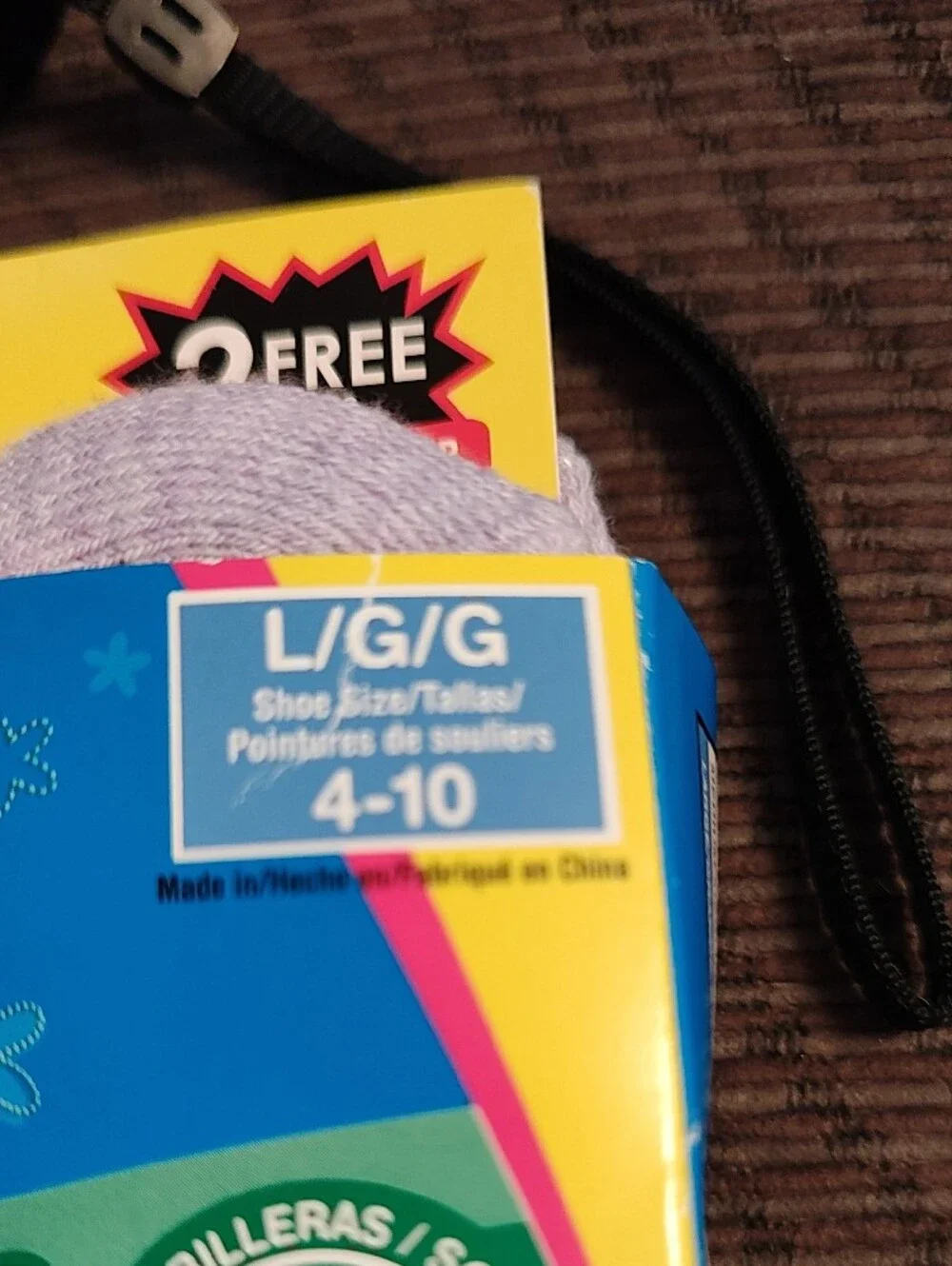Fruit of the Loom Girls White Ankle Socks with Lilac Accents - 8 Pack